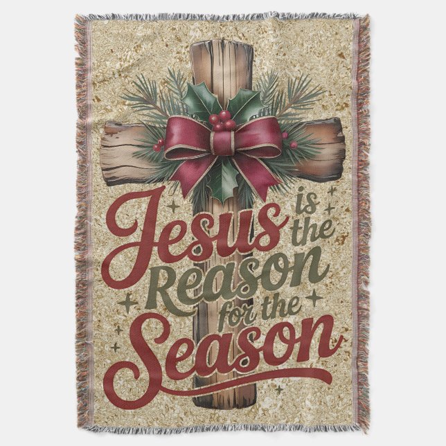 Jesus Reason Årstid Kastfilt Filt (Framsidan Vertikal)