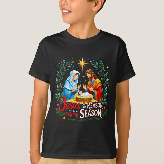 Jesus Reason For The Season Nativity Christmas Des T Shirt (Framsida)
