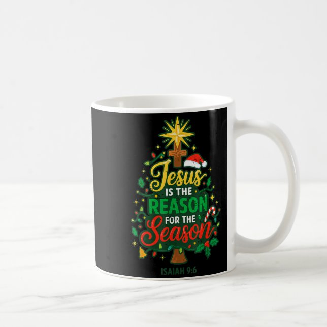 Jesus Reason Season Christian Christmas Family Pjs Kaffemugg (Höger)