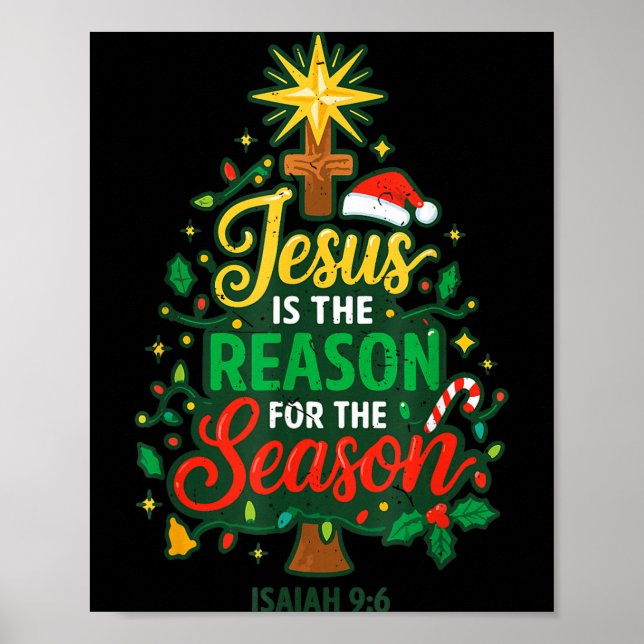 Jesus Reason Season Christian Christmas Family Pjs Poster (Framsidan)