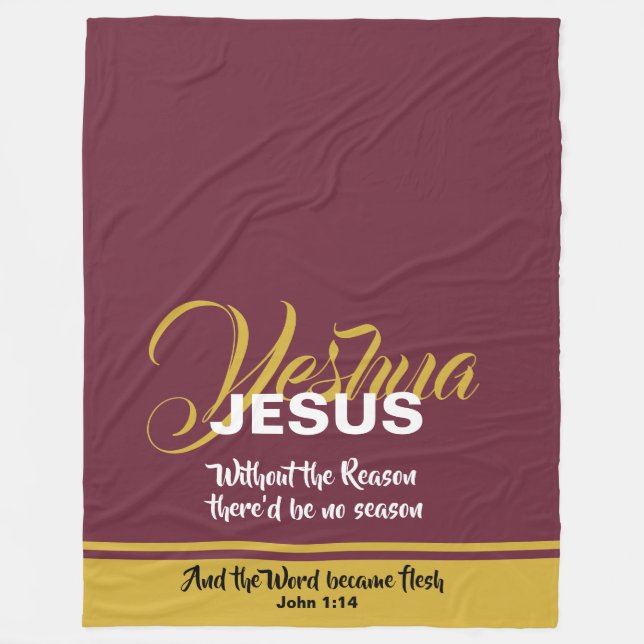 JESUS REASON SEASON Christian Scripture Jul Fleecefilt (Framsidan)