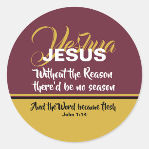 JESUS REASON SEASON Scripture CHRISTMAS Christian Runt Klistermärke