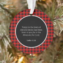 Jesus Red Gingham Acrylic Ornament