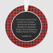 Jesus Red Gingham Acrylic Ornament