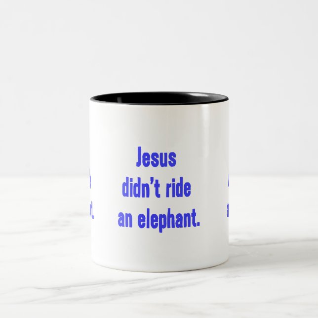 Jesus red inte på Elefant Två-Tonad Mugg (Center)