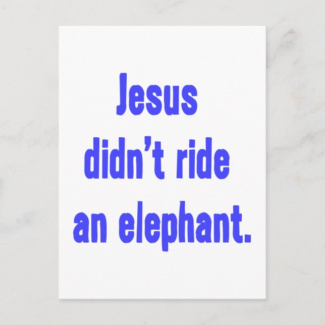 Jesus Red inte på Elefant Vykort (Framsida)