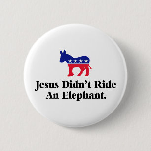 Jesus red inte på en elefant - Anti Trump GOP Knapp