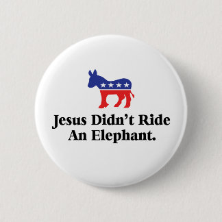 Jesus Red På En Elefant - Demokratiska Partiet Knapp