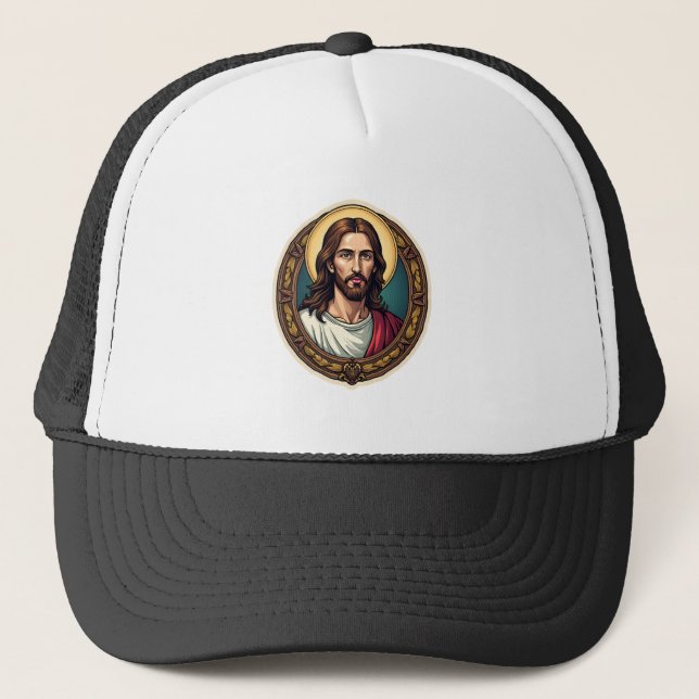 Jesus Redeemer Seal Vintage Engraving Tee Keps (Framsida)