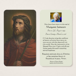 Jesus Religiösa Funeral Prayer Memorial Card Visitkort