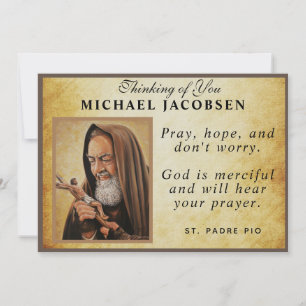 Jesus Religiösa St. Padre Pio Prayer katolsk Kort