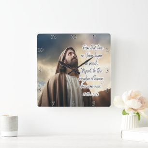 Jesus: Repent, himmelska kungariket Fyrkantig Klocka