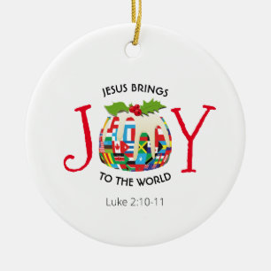 JESUS   RESA TILL VÄRLDEN   Christian   Jul Julgransprydnad Keramik