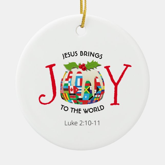 JESUS | RESA TILL VÄRLDEN | Christian | Jul Julgransprydnad Keramik (Framsidan)