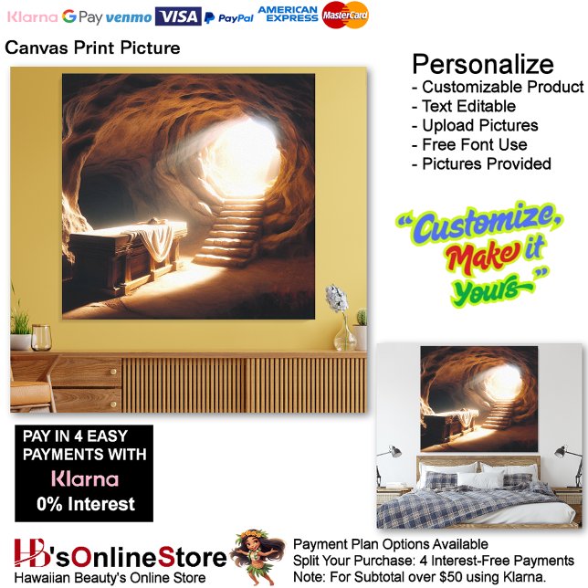 Jesus Resurrecension Version 1 Kanvastryck Bild (Jesus Resurrection Risen Biblical Canvas Print Picture 1.)