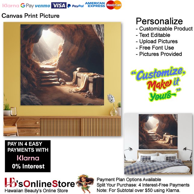 Jesus Resurrecension Version 2 Kanvastryck Bild (Jesus Resurrection Risen Biblical Canvas Print Picture 2.)