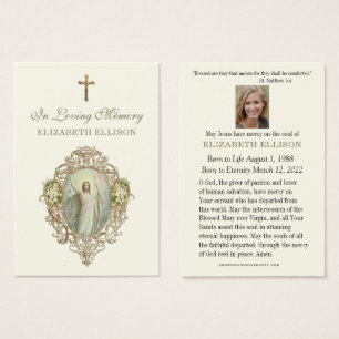 Jesus Resurrecture Scripture Funeral Prayer Card Visitkort