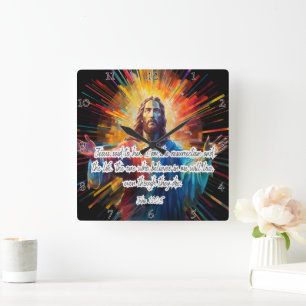 Jesus: Resurretion, Livet, troende levande Fyrkantig Klocka