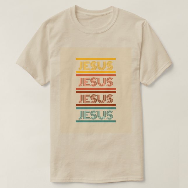 Jesus retro benvit T unisex Shirt (Design framsida)