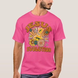 Jesus Revolution Funny Christian Retro Groovy Boho T Shirt