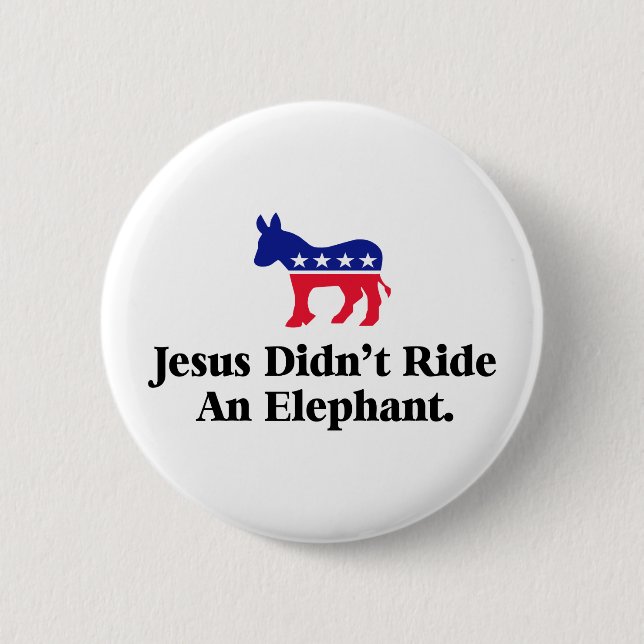 Jesus ride inte en elefant - anti-trump GOP Knapp (Framsida)