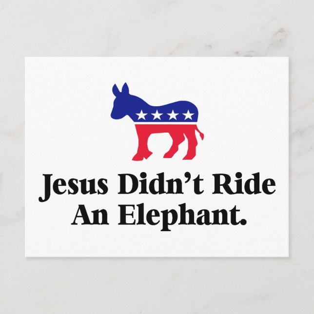 Jesus ride inte en elefant - anti-trump GOP Vykort (Framsida)