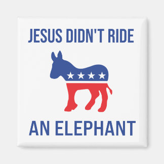 Jesus ride inte en elefant demokratisk donator magnet