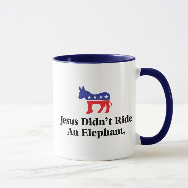 Jesus ride inte en elefant - Demokratiska Party Mugg (Höger)