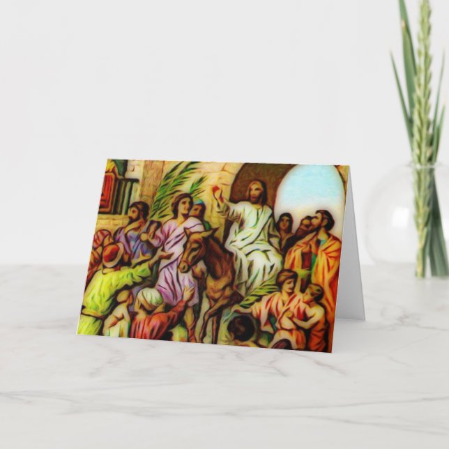 Jesus rider Donkey in i Jerusalem Helgkort (Framsida)