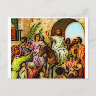 Jesus rider Donkey in i Jerusalem Vykort