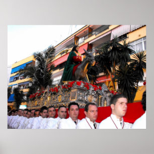 Jesus rider en åsna, Handflatan Söndag Poster