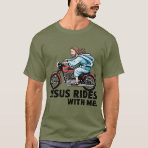 Jesus rider med mig Tshirt T Shirt
