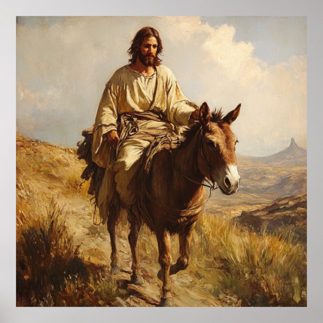 Jesus Riding A Donkey Poster (Framsidan)