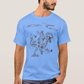 Jesus Riding TRe Dinosaur T Shirt