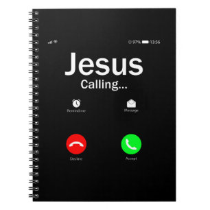 Jesus ringer anteckningsbok