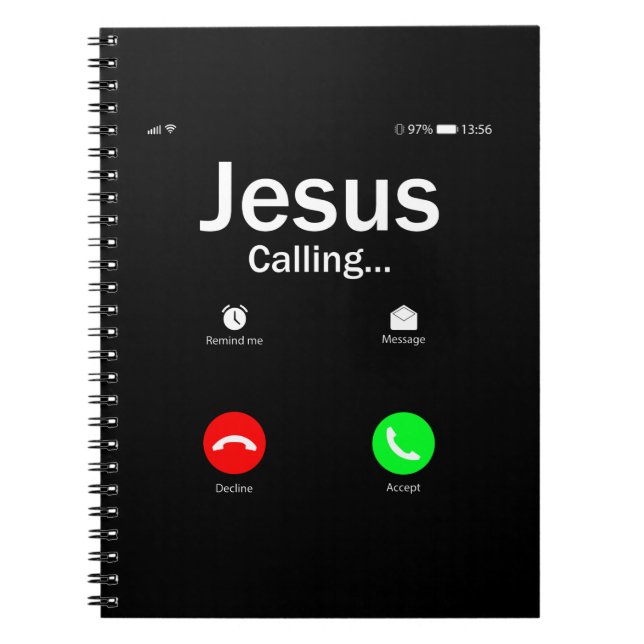 Jesus ringer anteckningsbok (Framsidan)