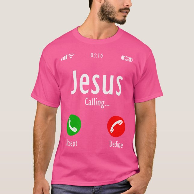 Jesus ringer - Christian T Shirt (Framsida)