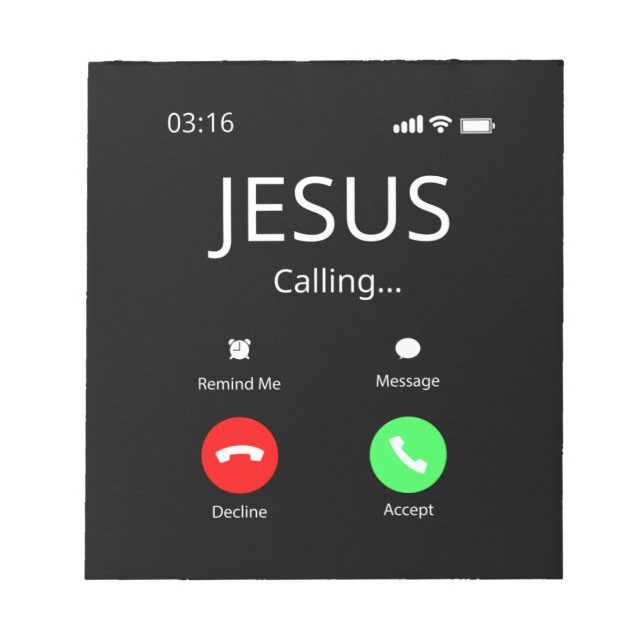 Jesus ringer - kristen anteckningsblock (Framsida)