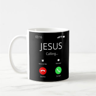 Jesus ringer - kristen kaffemugg