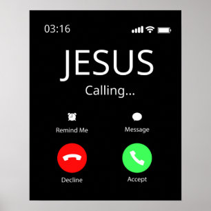Jesus ringer - kristen poster