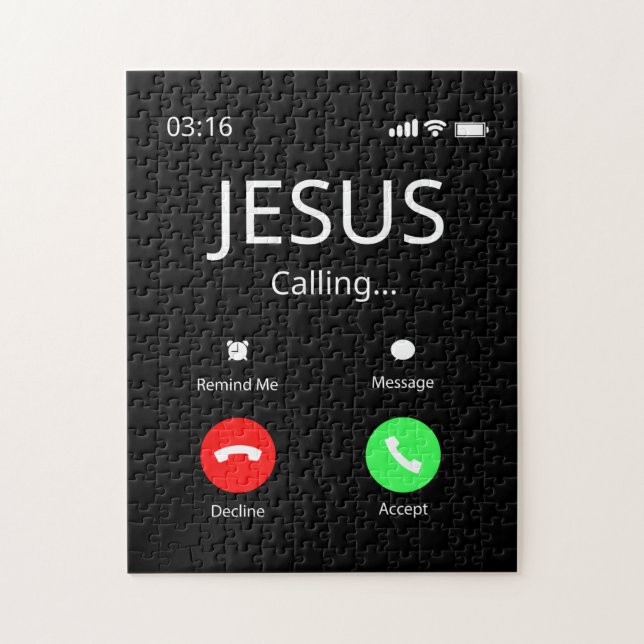 Jesus ringer - kristen pussel (Vertikal)