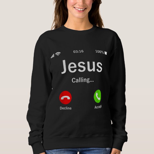 Jesus ringer - kristen t shirt (Framsida)