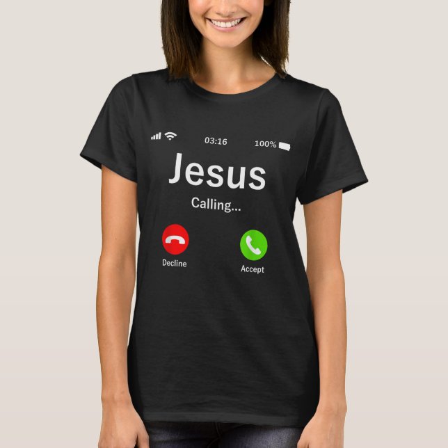 Jesus ringer - kristen t shirt (Framsida)