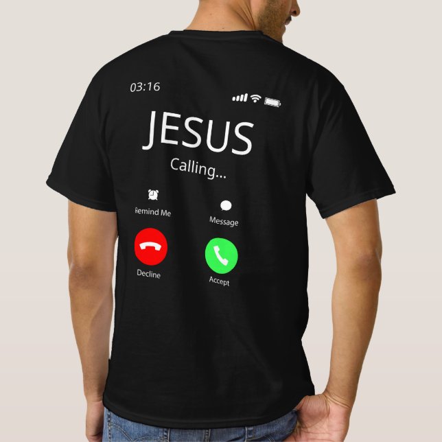 Jesus ringer - kristen t shirt (Baksida)
