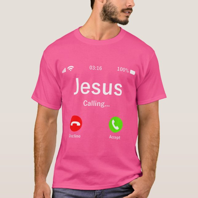 Jesus ringer - kristen t shirt (Framsida)