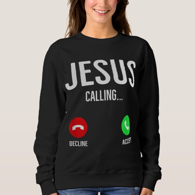 Jesus ringer Mobil Call åt Skärm Christian Des T Shirt (Framsida)