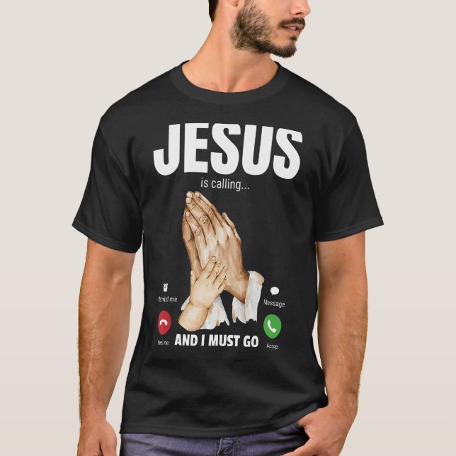 Jesus ringer och jag måste gå 2 t shirt (Framsida)
