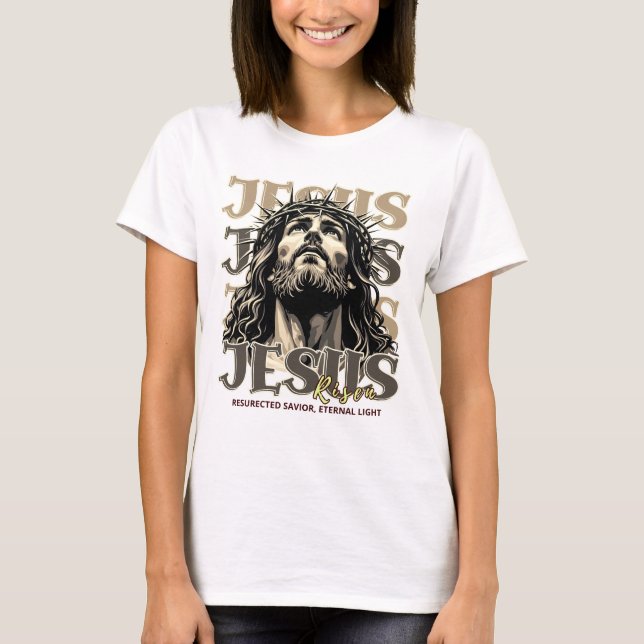 Jesus Risen - Jesus Kristus konstnärlighet T Shirt (Framsida)
