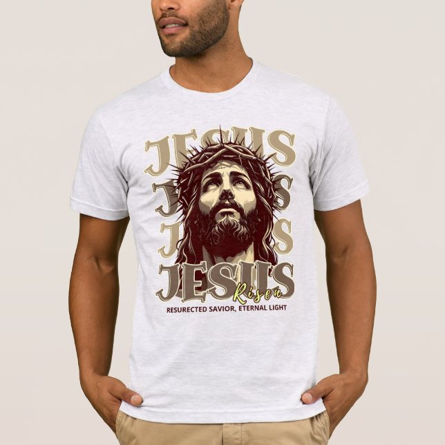 Jesus Risen - Jesus Kristus konstnärlighet T Shirt (Framsida)