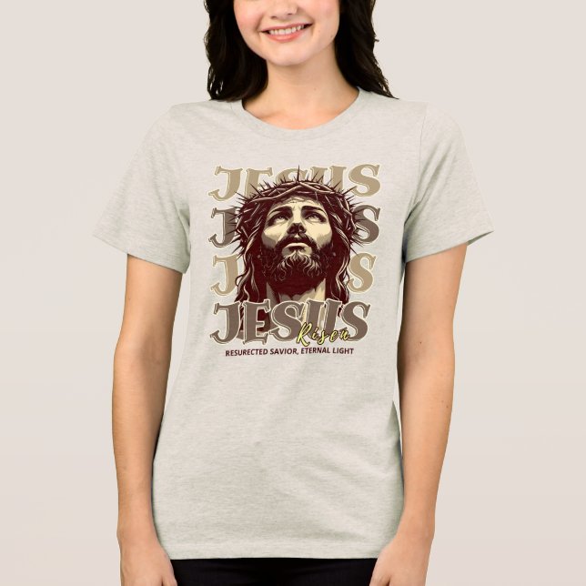 Jesus Risen - Jesus Kristus konstnärlighet T Shirt (Framsida)